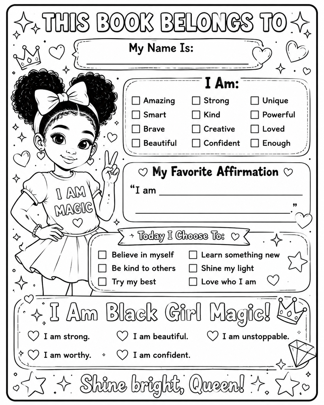 Black Girl Magic: An Affirmation Coloring Book